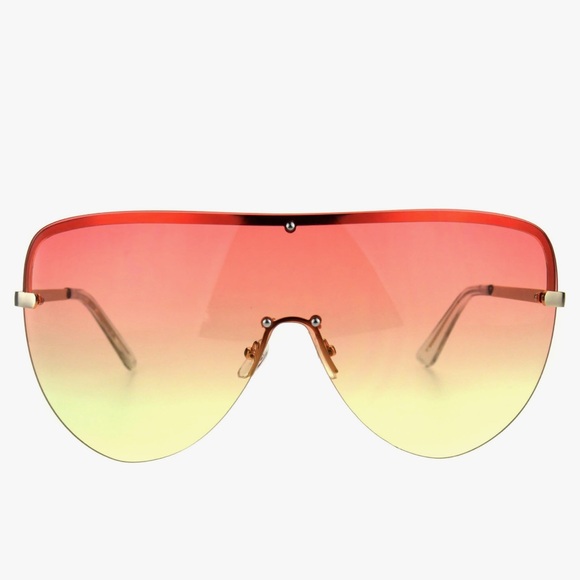 Sunset Miami beach clear sunglasses oversized aviators rave festival club Malibu main image 4